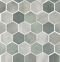 MOSAICO ESAGONA MIX GREEN 27x27