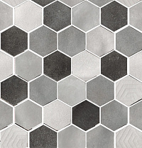 MOSAICO ESAGONA MIX GREY 27x27