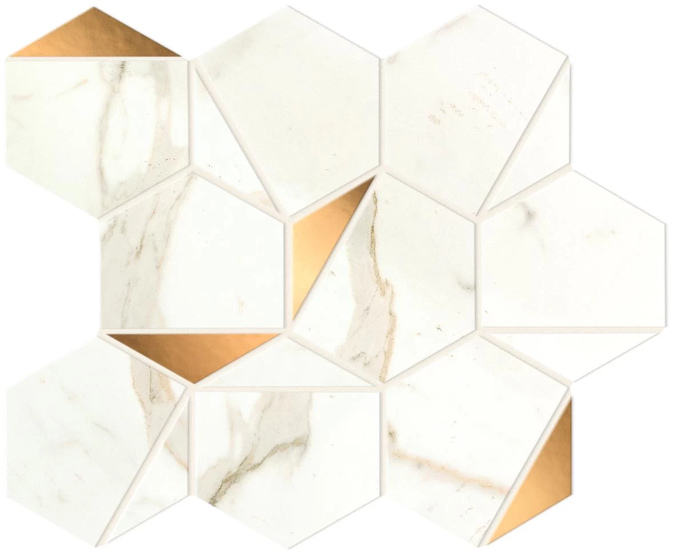 Calacatta Delicato Gold Hex Shiny 25,1x29