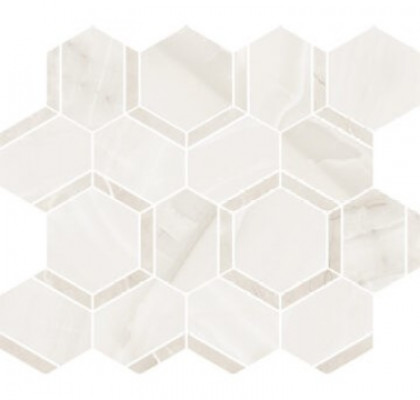 Esagona Lev. Onice Bianco 39.2x34.5