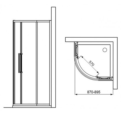 Душевое ограждение Ideal Standard Kubo R 90x90 см