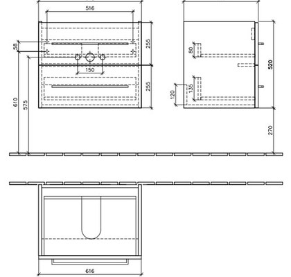 Тумба под раковину Villeroy&-Boch Avento 62 см