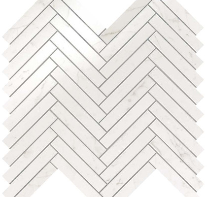 Carrara Pure Herringbone Wall 30.5x30