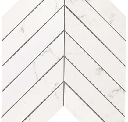 Carrara Pure Chevron Wall 30.5x25